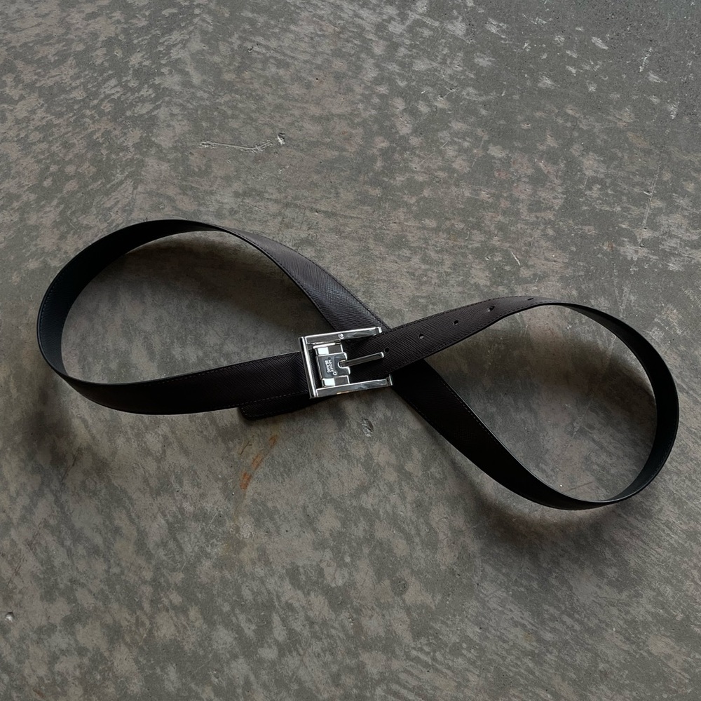 Montblanc Men's Reversible Belt Genuine Leather Black Brown